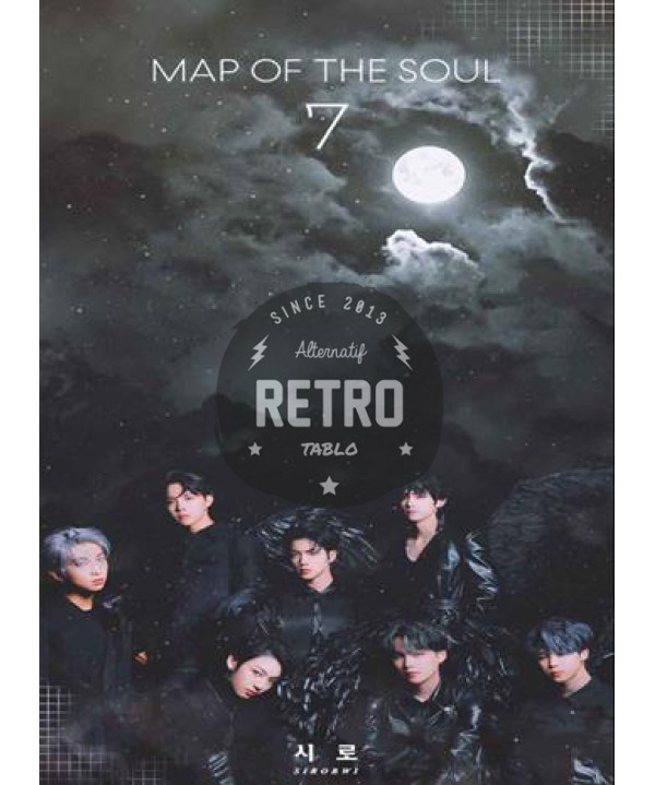 K-Pop Temalı Tablo 18 - Ahşap Retro Tablo